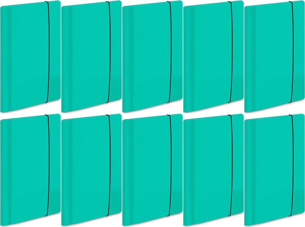 10x Teczka z gumką laminowana VauPe Large 2, A4, 20mm turkusowy