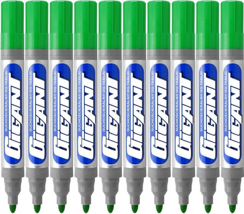 10x Marker suchościeralny Kamet Gigant, ścięta, zielony
