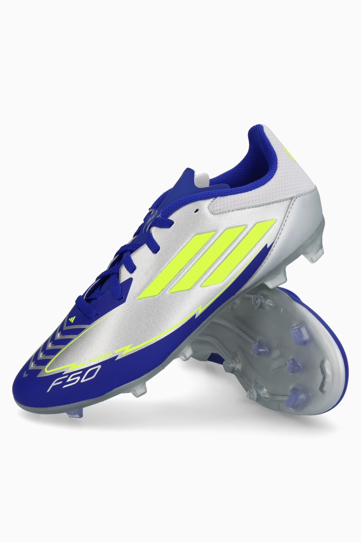 Korki adidas F50 League Messi FG/MG Junior - Srebrny