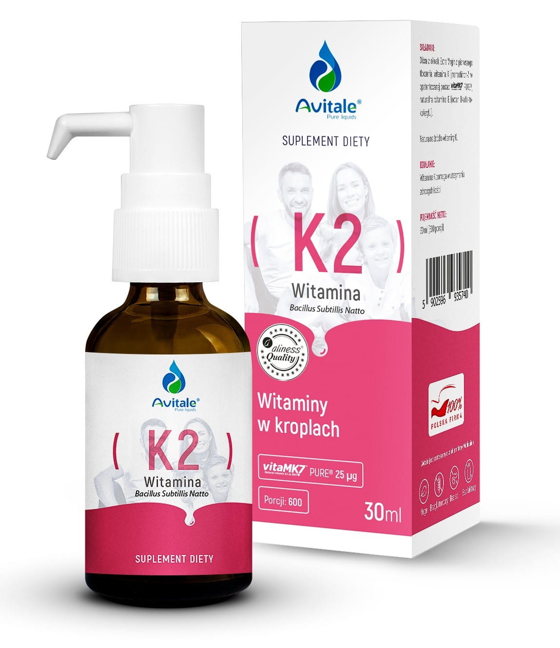 Krople Witamina K2 (Vita MK7) 25uq Olive 30ml Avitale