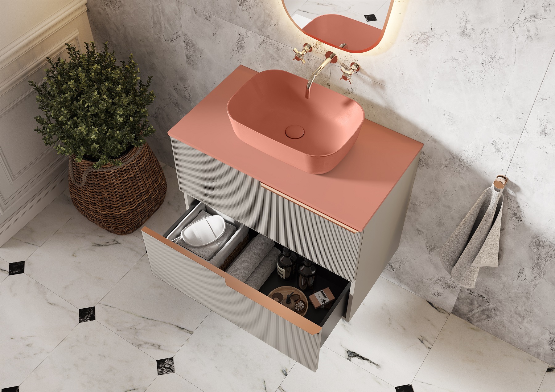 Elita ElitStone blat naszafkowy 100,6x46 cm terra pink matt RE051000016600