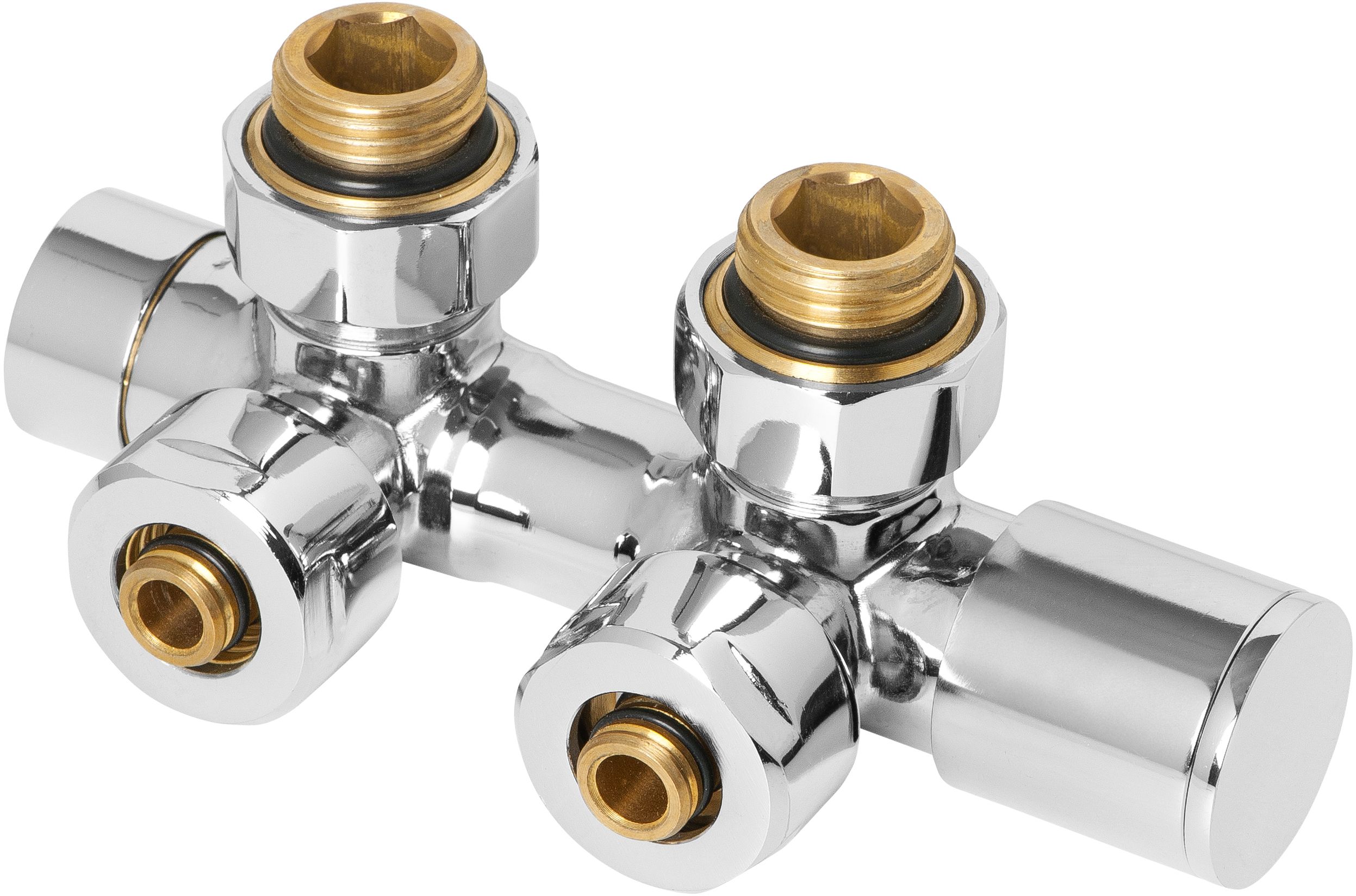 Invena PROV zestaw do dolnego podłączenia typu duoplex chrom CZ-96-015