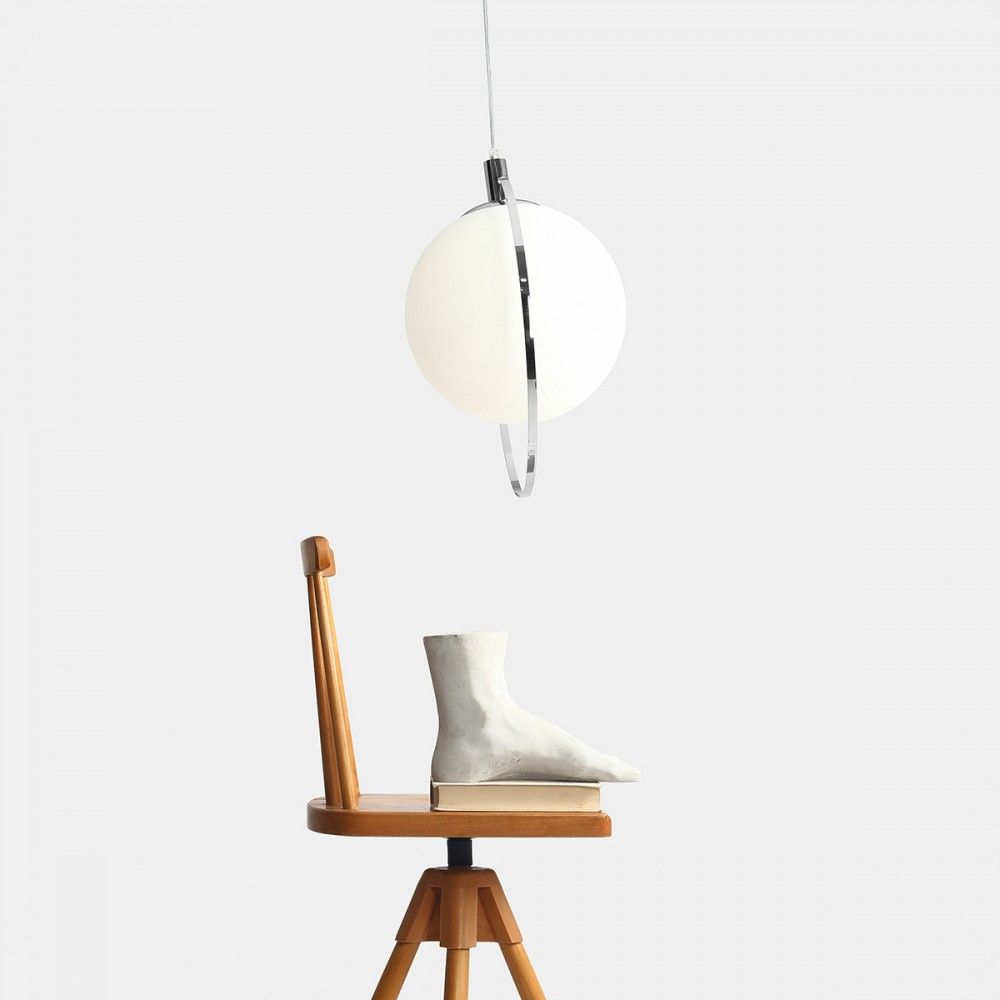 Aldex Aura lampa wisząca 1x60W chrom/biała 1049G4