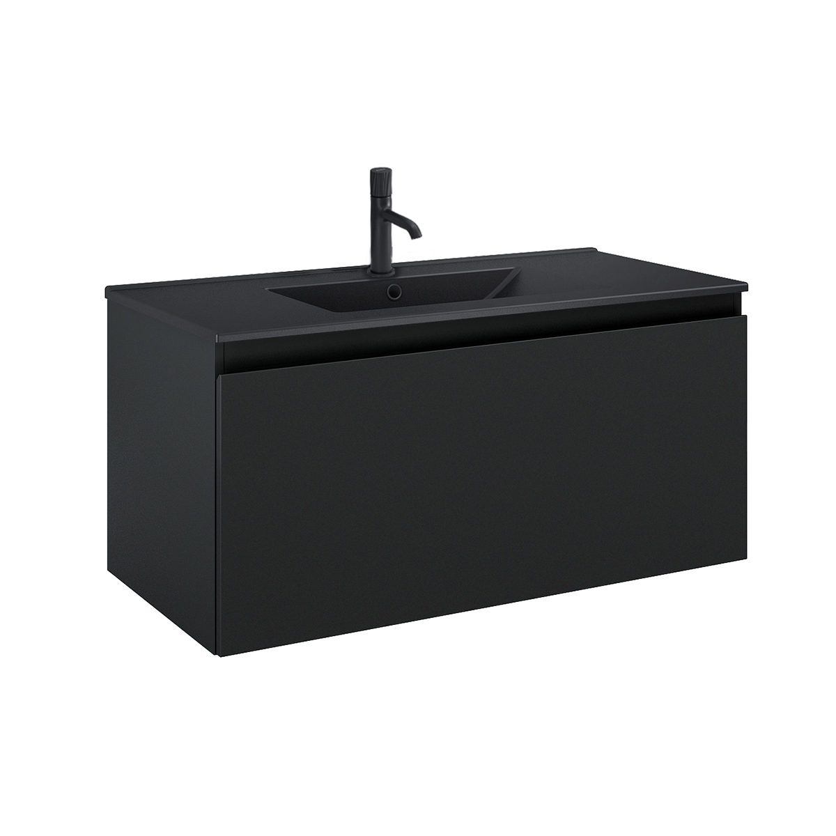 Oltens Vernal umywalka z szafką 100 cm czarny mat 68017300 - Wysyłka w 24h