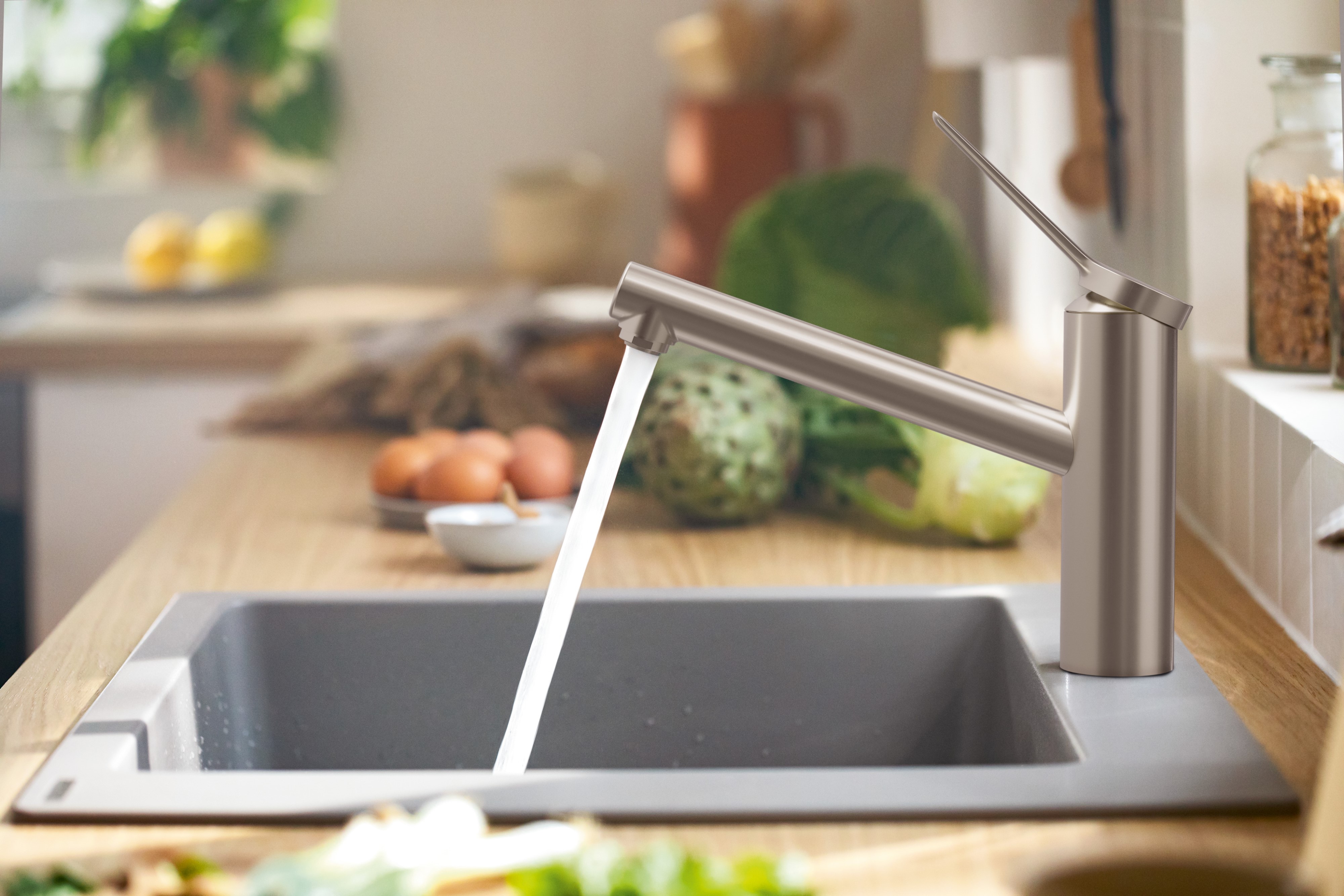 Hansgrohe Zesis M33 bateria kuchenna stojąca stal szlachetna optyczna 74802800