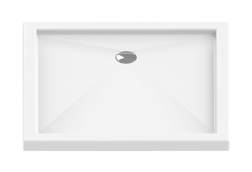 New Trendy Cantare brodzik 120x80 cm prostokątny biały B-0142