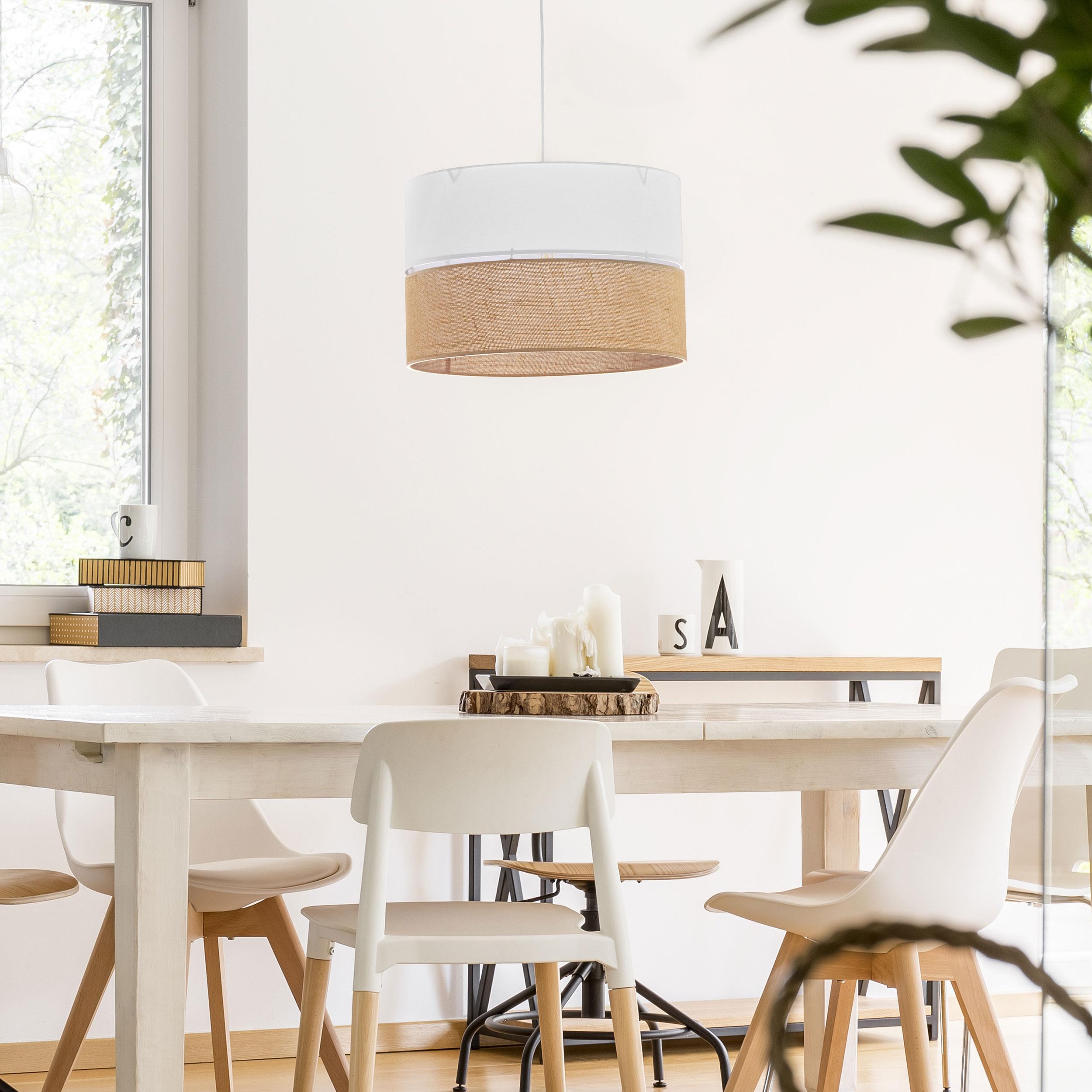TK Lighting Linobianco lampa wisząca 3x15W biały/brązowy 6573