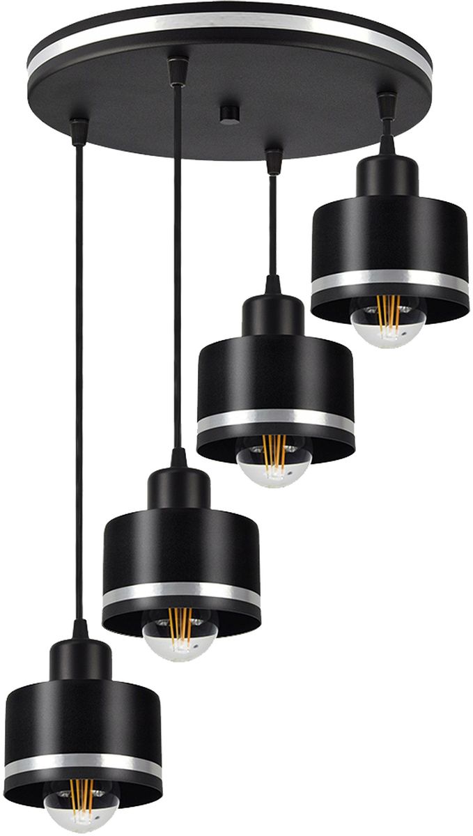 Candellux Wama lampa wisząca 4x40W czarna/chrom 34-00491