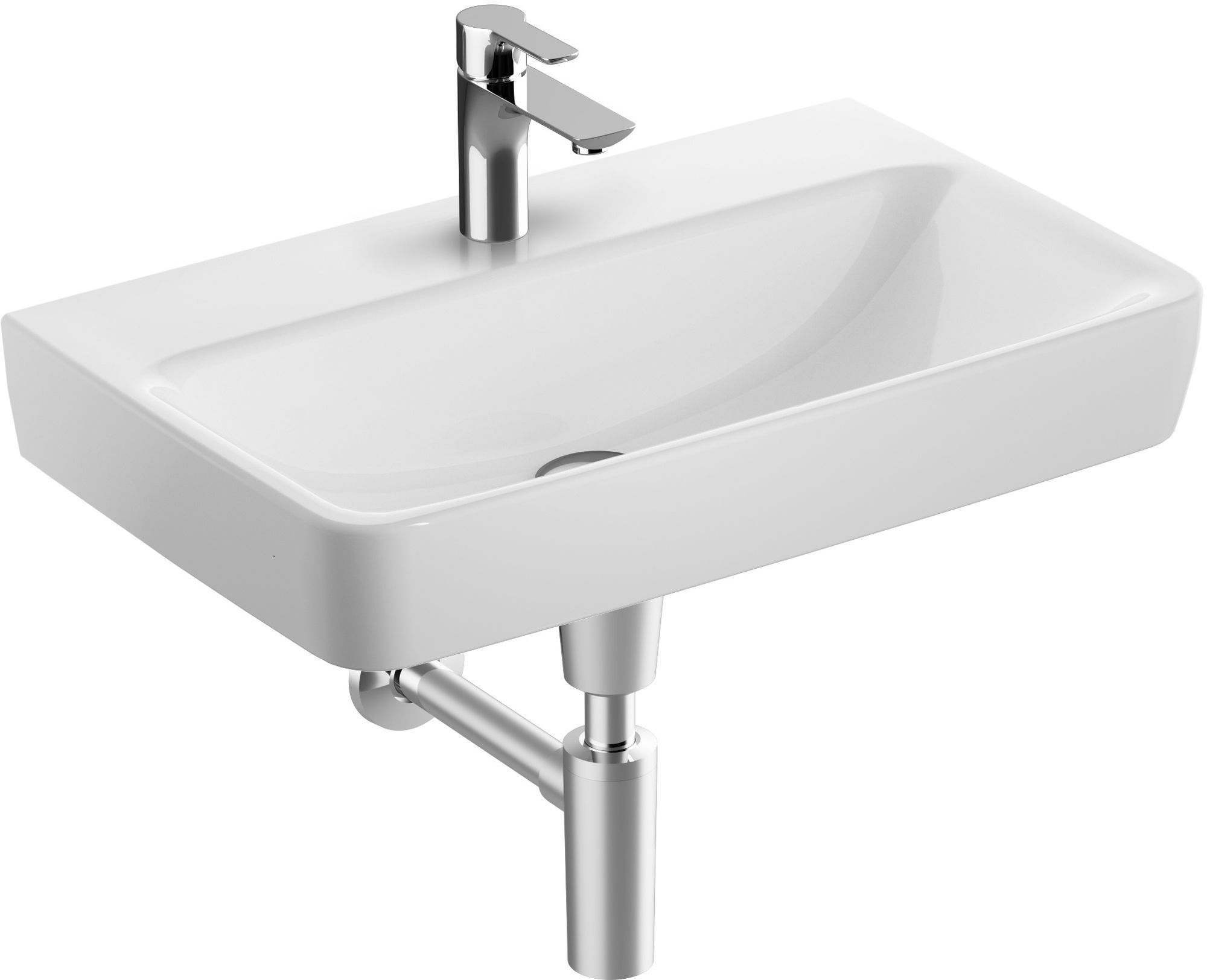 Geberit Selnova Compact umywalka 65x40 cm ścienna prostokątna biała 501.891.00.7