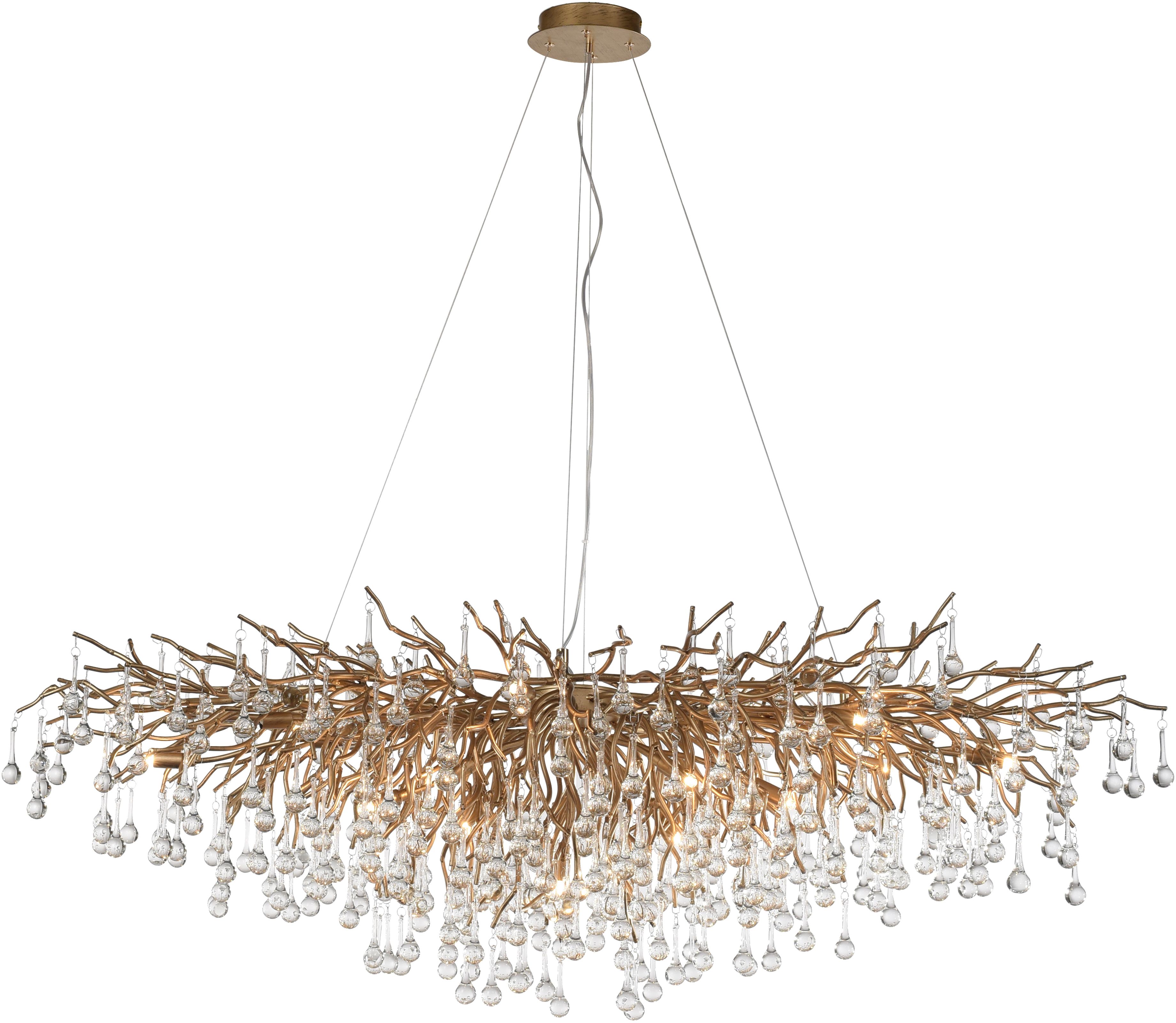 Paul Neuhaus Icicle lampa wisząca 15x40W mosiądz postarzany 2031-11