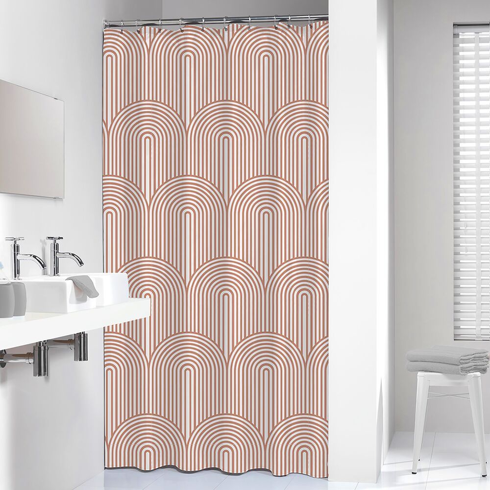 Sealskin Brave zasłona prysznicowa 180x200 cm PEVA ciemny różowy/biały 800149