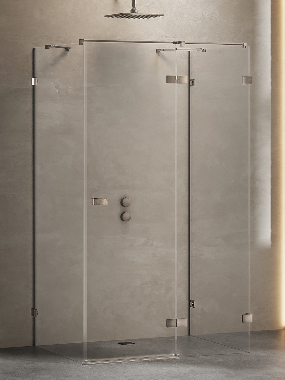 New Trendy Avexa kabina prysznicowa 100x110 cm prostokątna prawa gunmetal szczotkowany/szkło przezroczyste EXK-3449