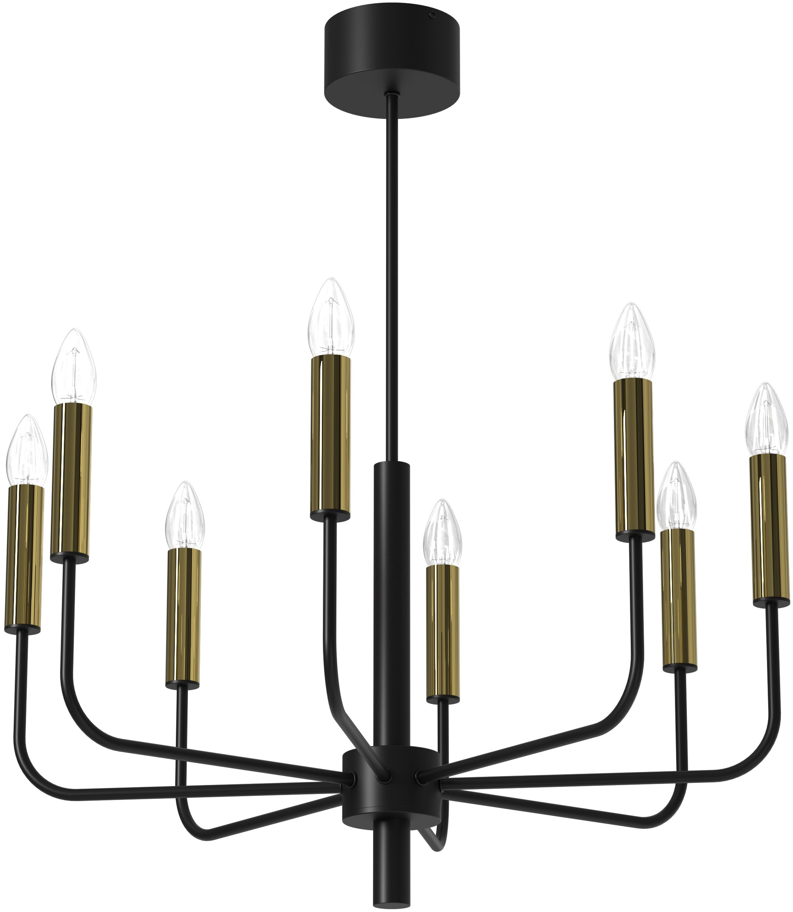 Luminex Akasya lampa podsufitowa 8x15W czarny/złoty 4280