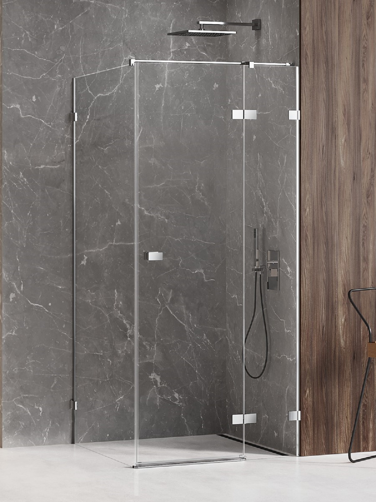 New Trendy Avexa kabina prysznicowa 100x90 cm prostokątna prawa chrom połysk/szkło przezroczyste EXK-1484