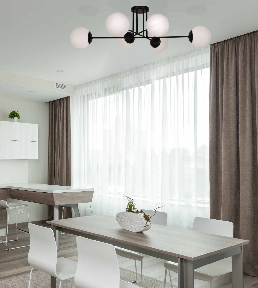 Kaja Savoy lampa podsufitowa 6x40 W biała-czarna K-4925 - Wysyłka w 24h
