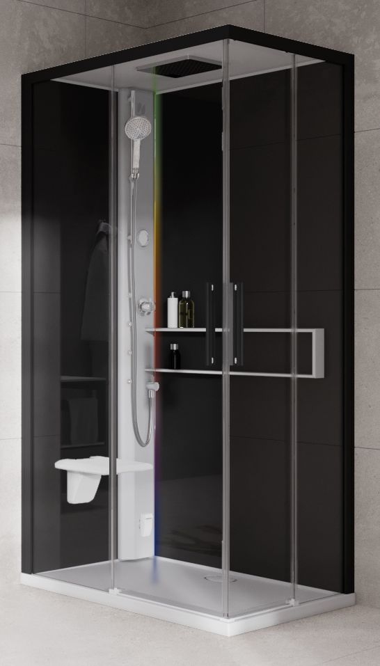 Novellini Glax 2 2.0 A kabina z hydromasażem 90x70 cm lewa parowa z brodzikiem biała G22A9079SM5-1UH