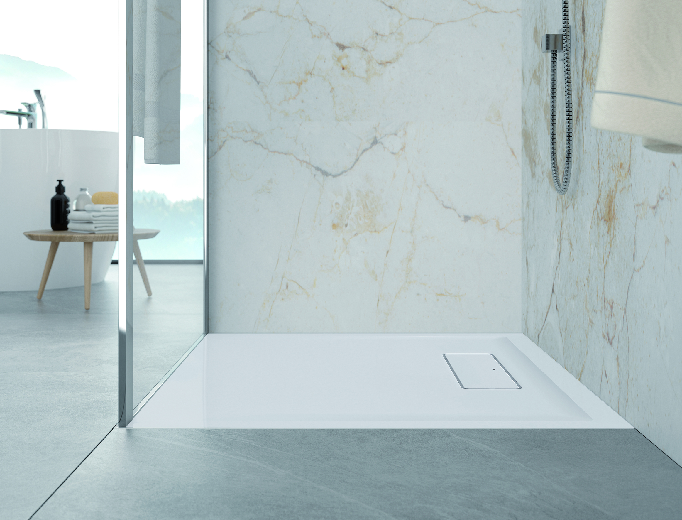 Sanplast Modern Mineral brodzik prostokątny 90x75 cm biały 645-570-0220-01-000