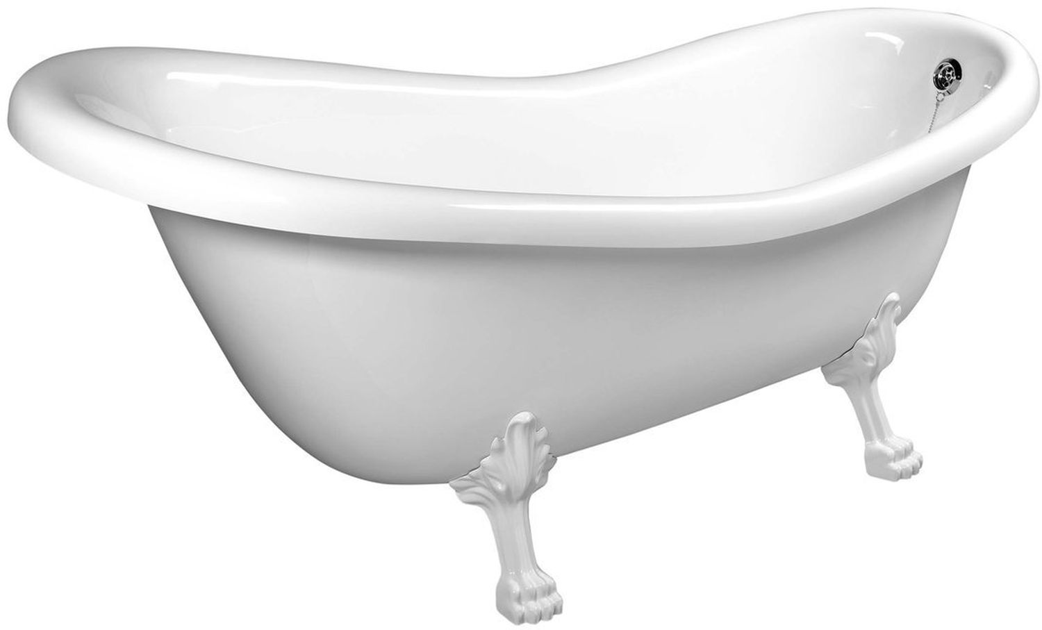 Polysan Retro wanna wolnostojąca 169x75 cm owalna biała z łapami białymi 42112