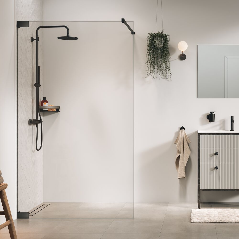 Sealskin Pure ścianka prysznicowa walk-in 120 cm grafitowy szczotkowany/szkło przezroczyste PU011206145100