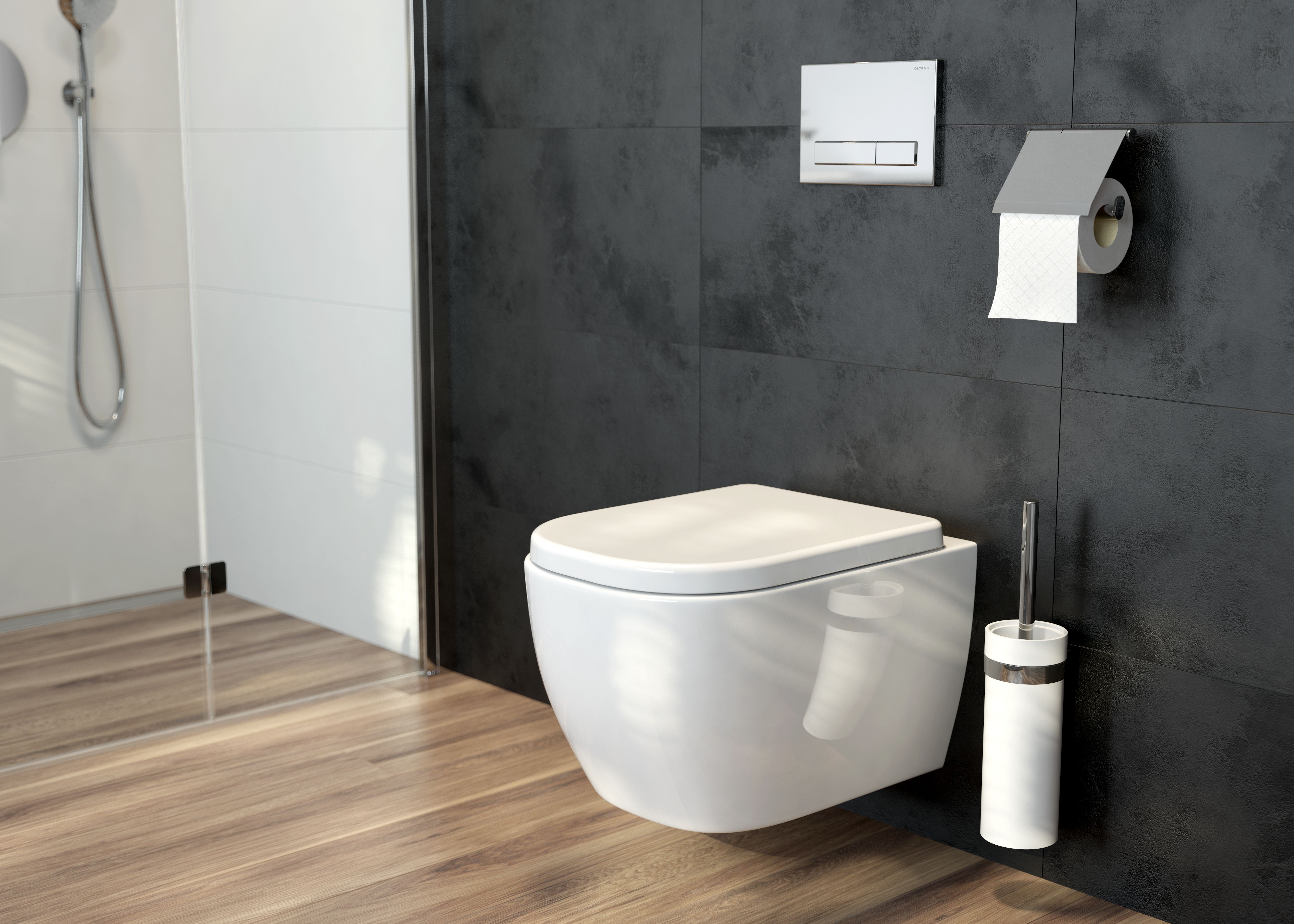 Oltens Vernal szczotka toaletowa wisząca biała/chrom 82102000 - Wysyłka w 24h