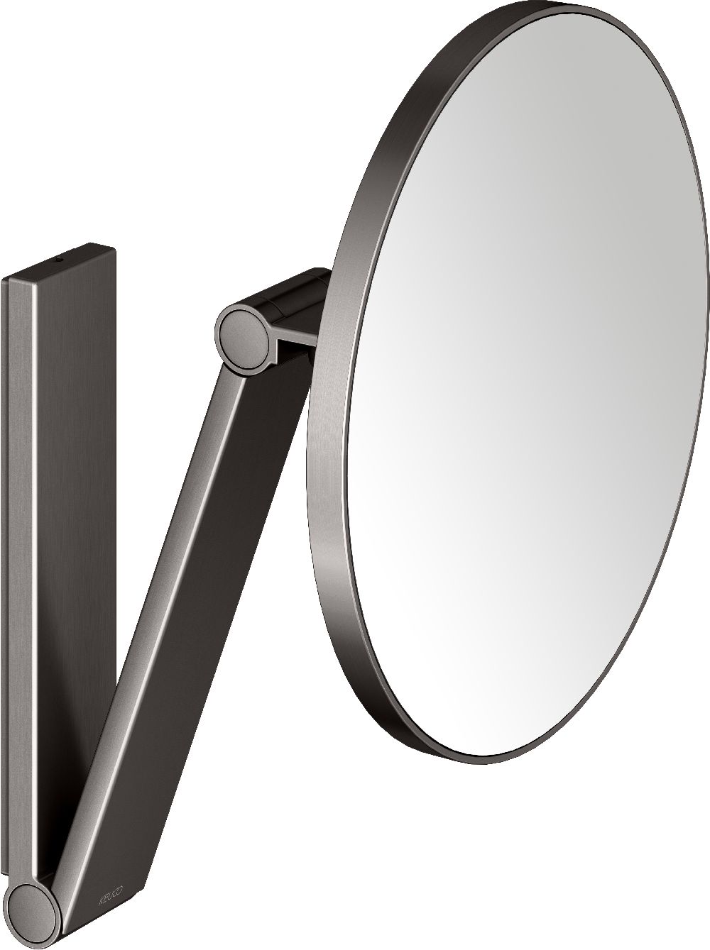 Keuco Cosmetic mirrors lusterko kosmetyczne 21,2x31,4 cm okrągłe z oświetleniem tytan czarny szczotkowany 17612350000
