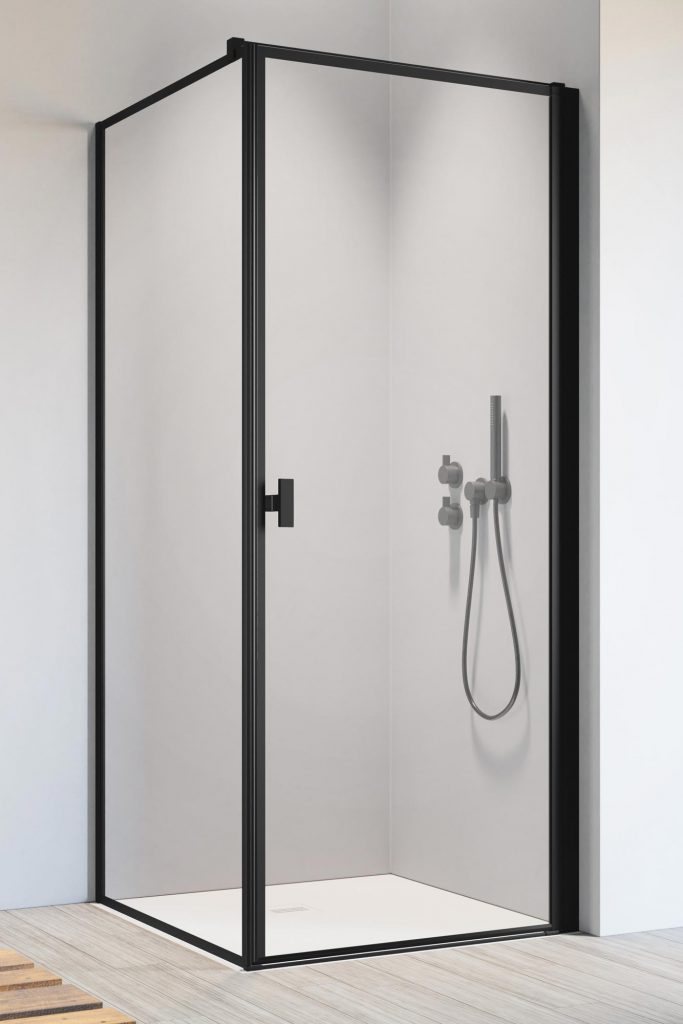 Radaway Nes Black S1 ścianka prysznicowa 70 cm boczna czarny mat/szkło Frame 10039070-54-56