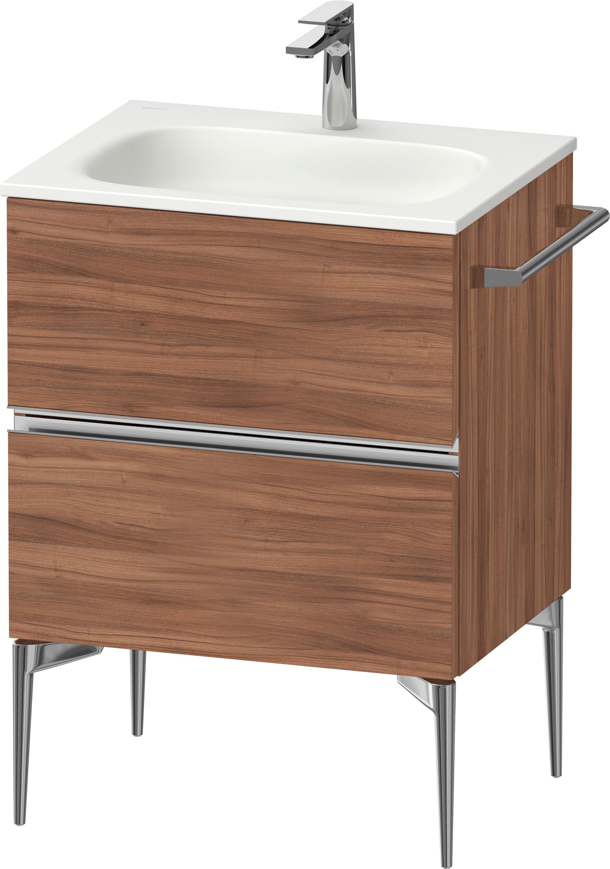 Duravit Sivida szafka 61x47,7x59,2 cm podumywalkowa wisząca orzech-chrom SV4650010790000