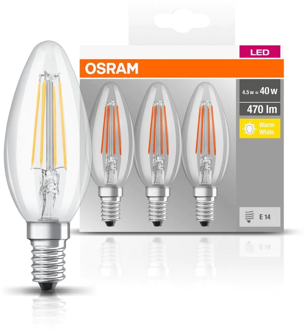 Osram LED Lamps żarówki LED Multipack 3x4 W 2700 K E14