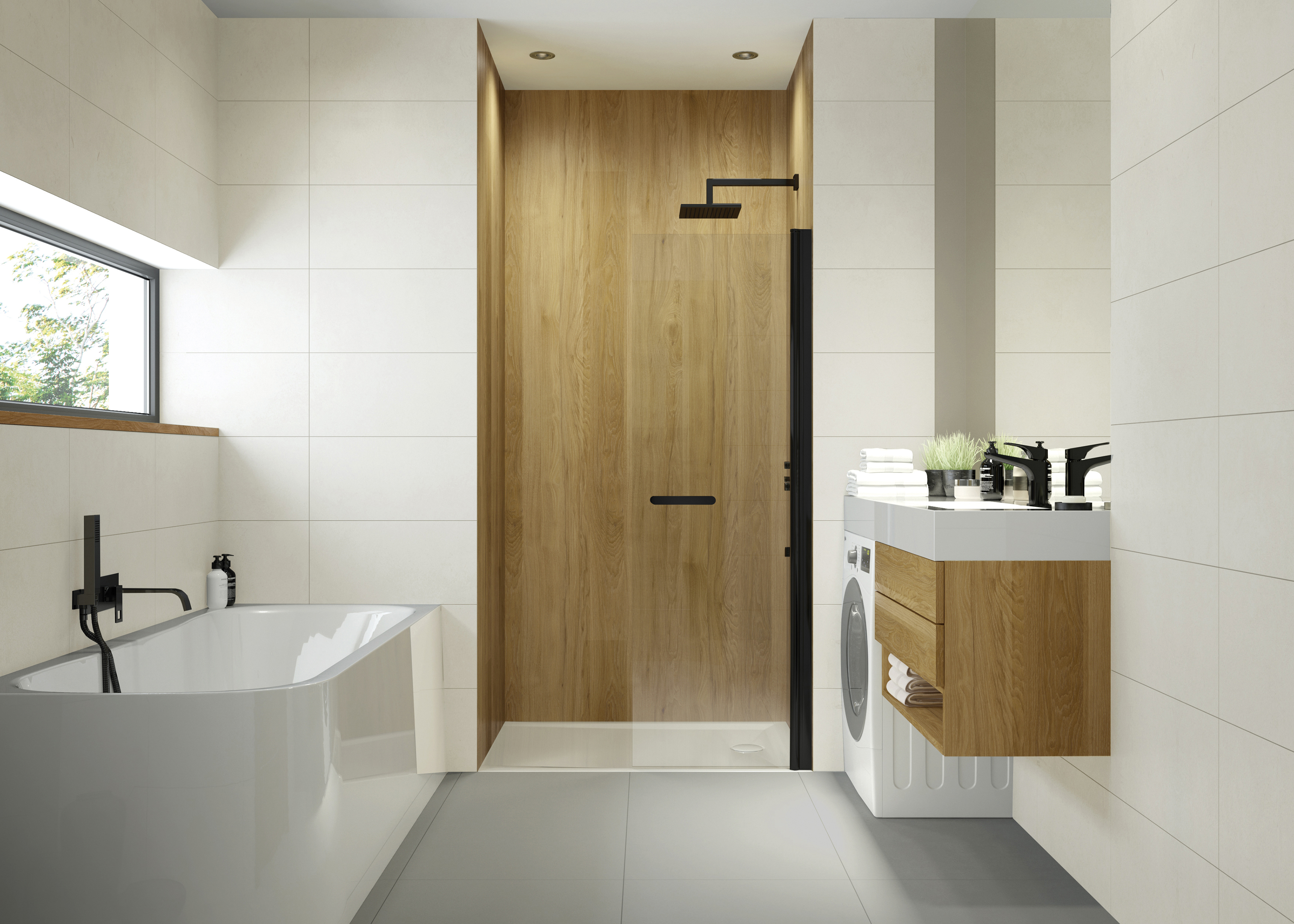 Sanplast Exa Line ścianka prysznicowa walk-in 80 cm czarny mat/szkło przezroczyste 600-540-1620-59-401