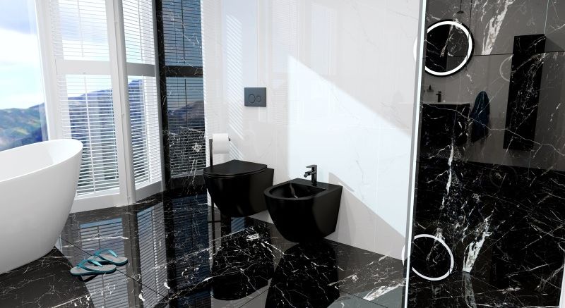 LaVita Sinto Black bidet wiszący czarny mat
