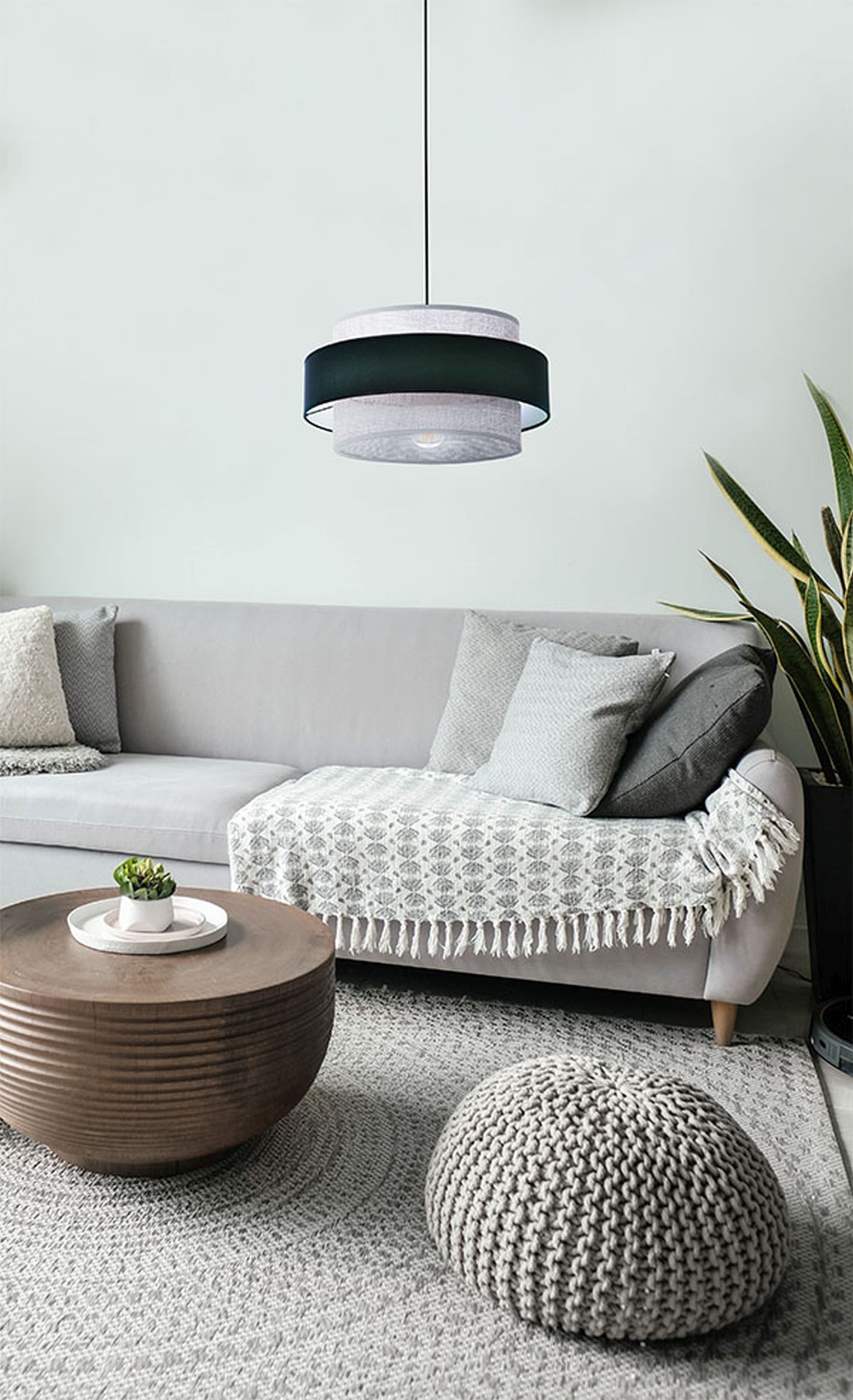 Kaja Etela lampa wisząca 1x40W czarny/szary K-5171