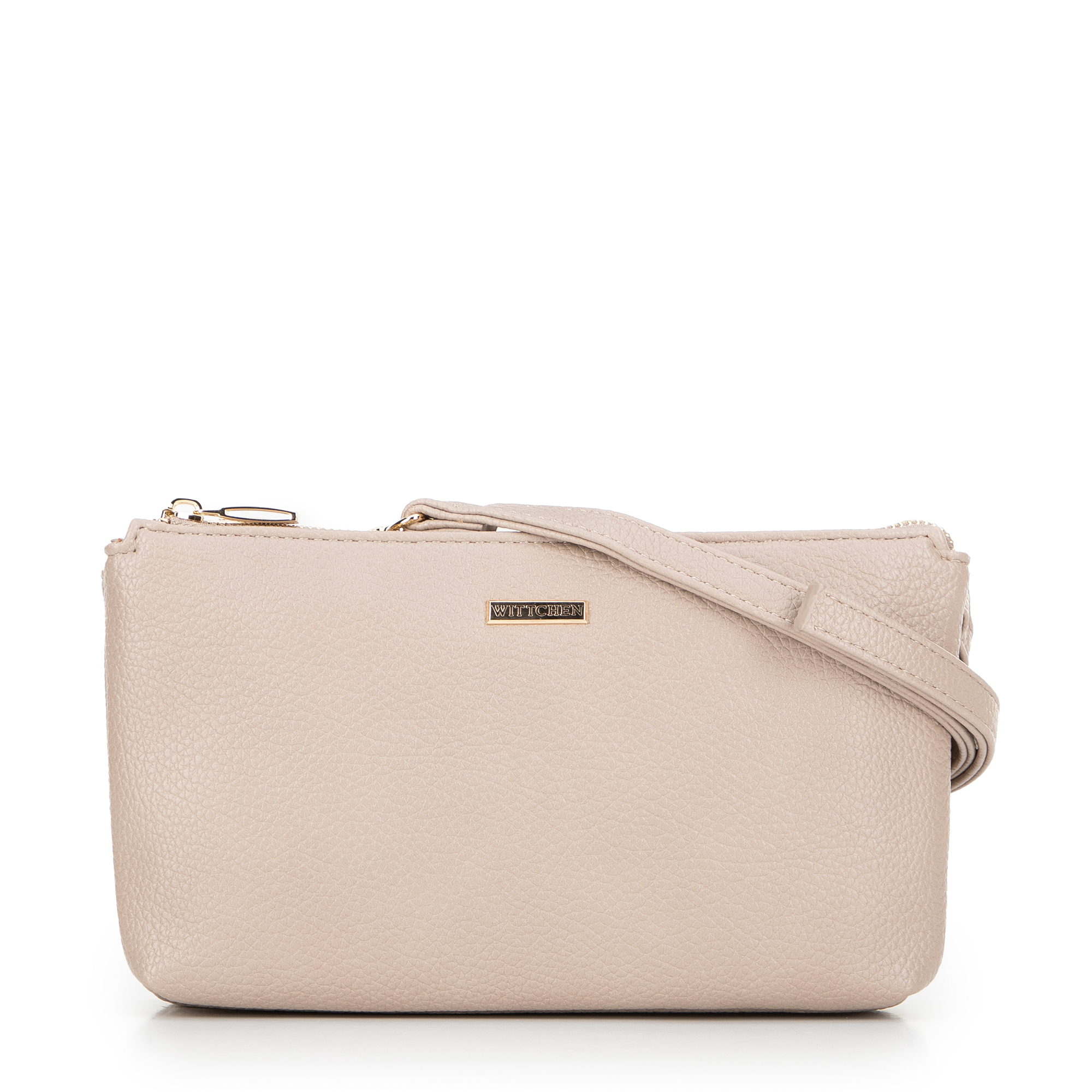 Crossbody z ekoskóry dwukomorowa beżowa