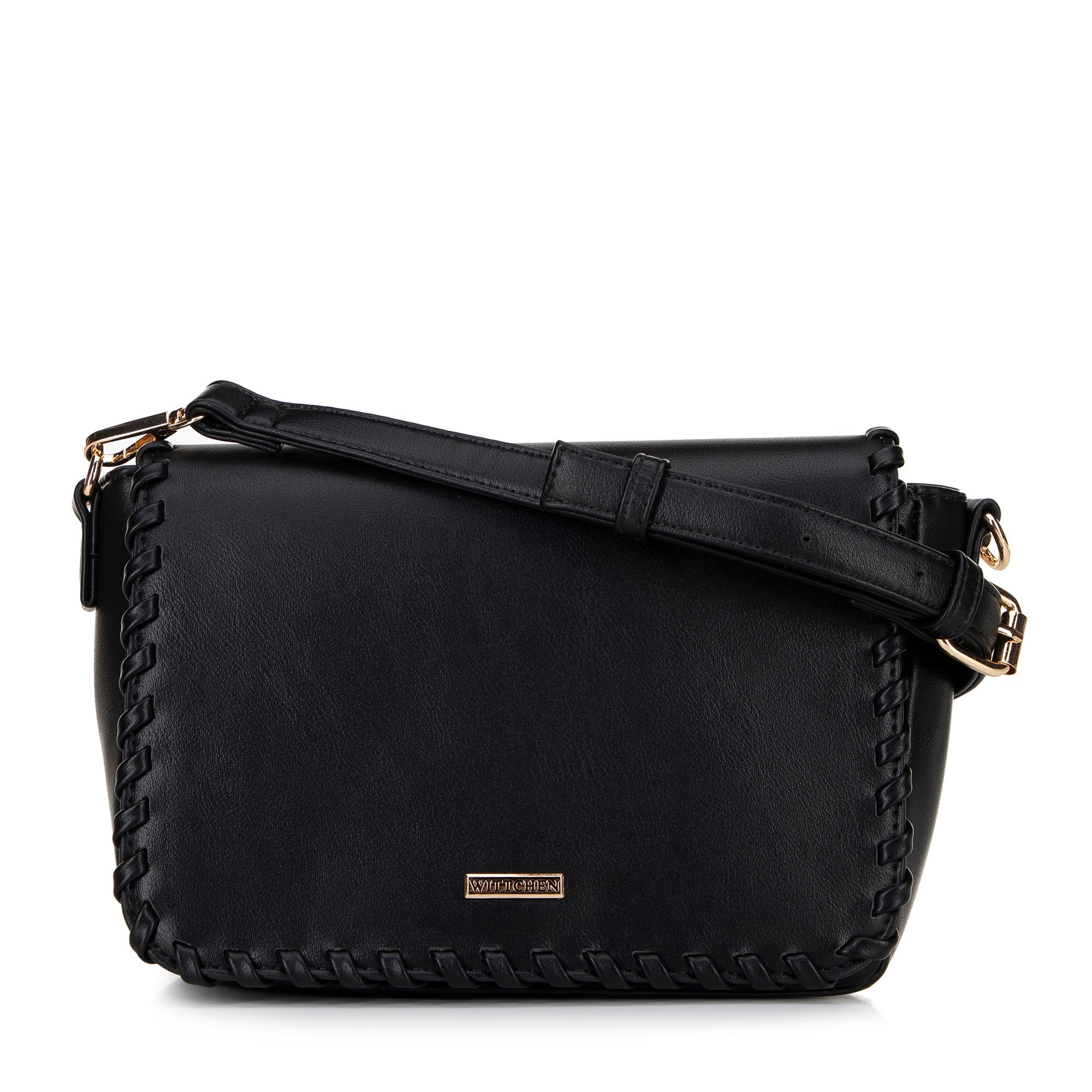Damska crossbody z obszytą klapą czarna