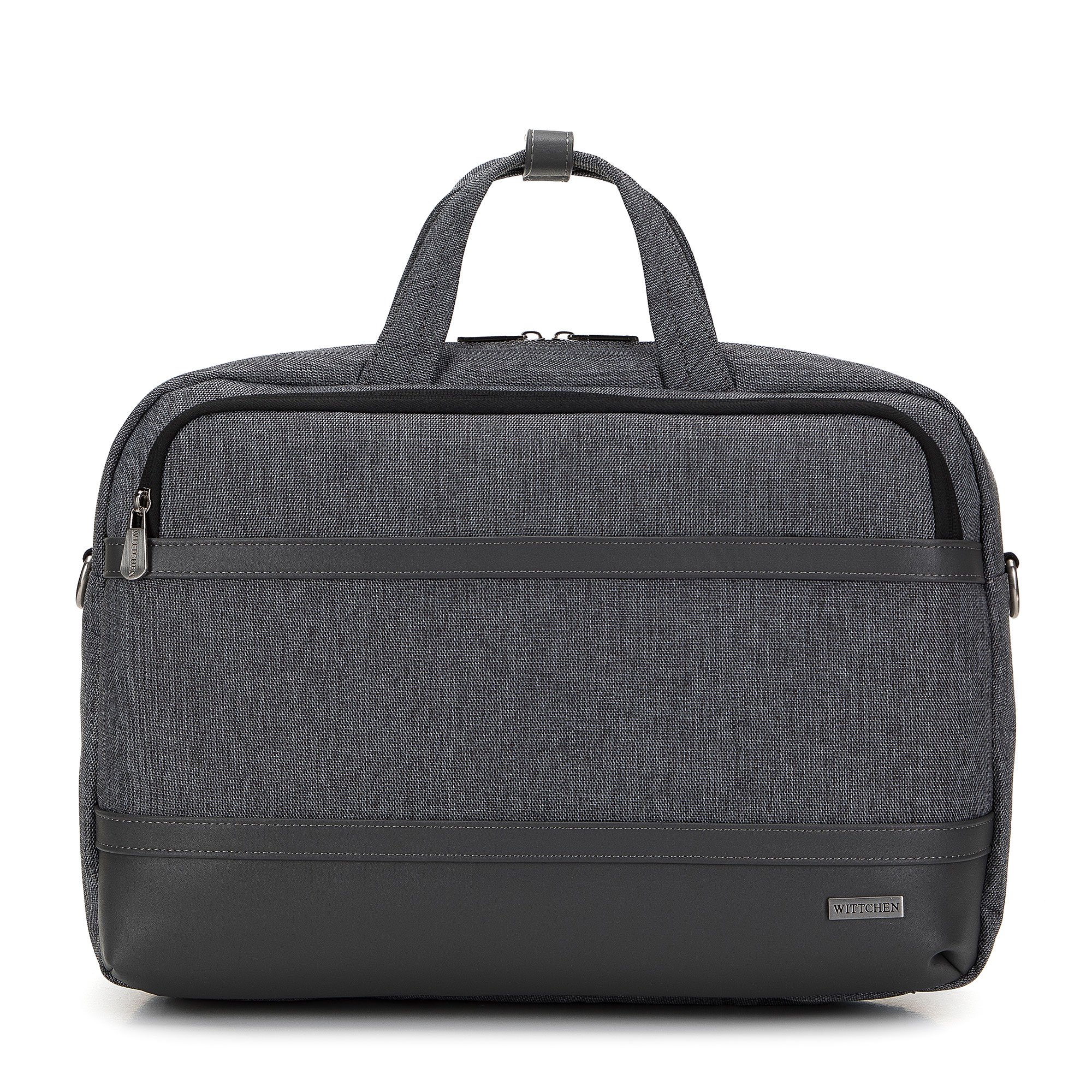 Męska torba na laptopa 15,6” z lamówką z ekoskóry szara