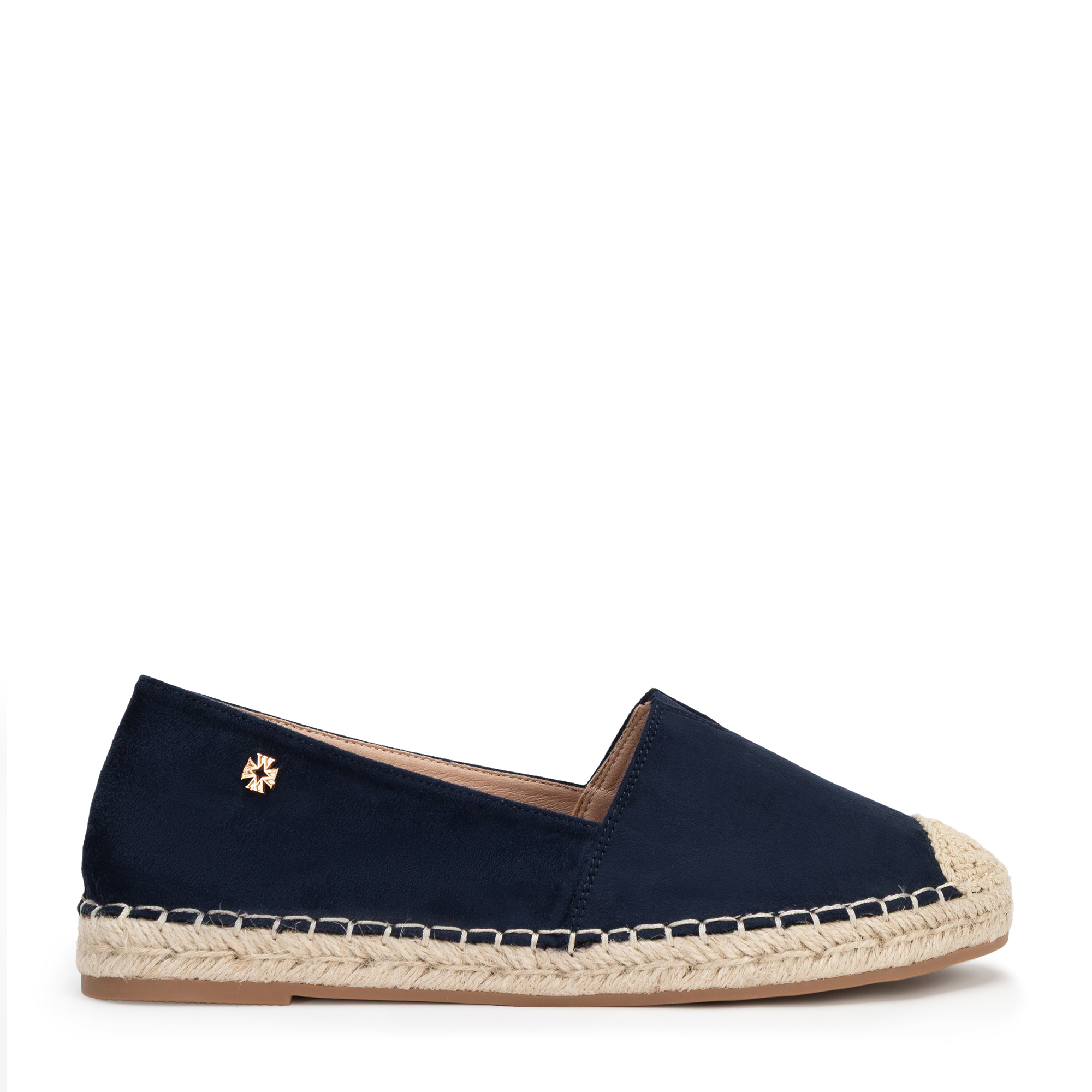 Damskie espadryle z plecionym noskiem granatowe