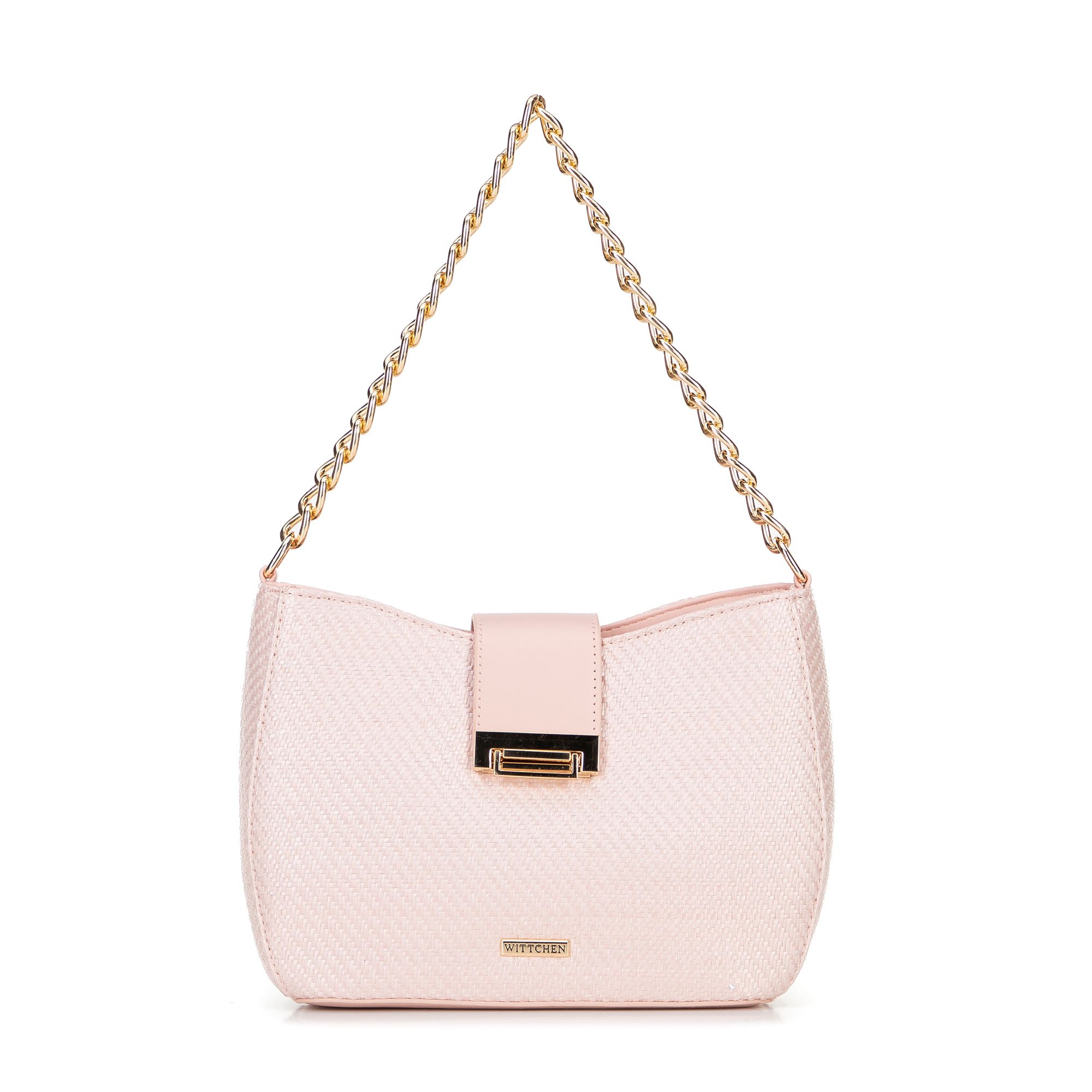 Damska torebka crossbody pleciona różowa