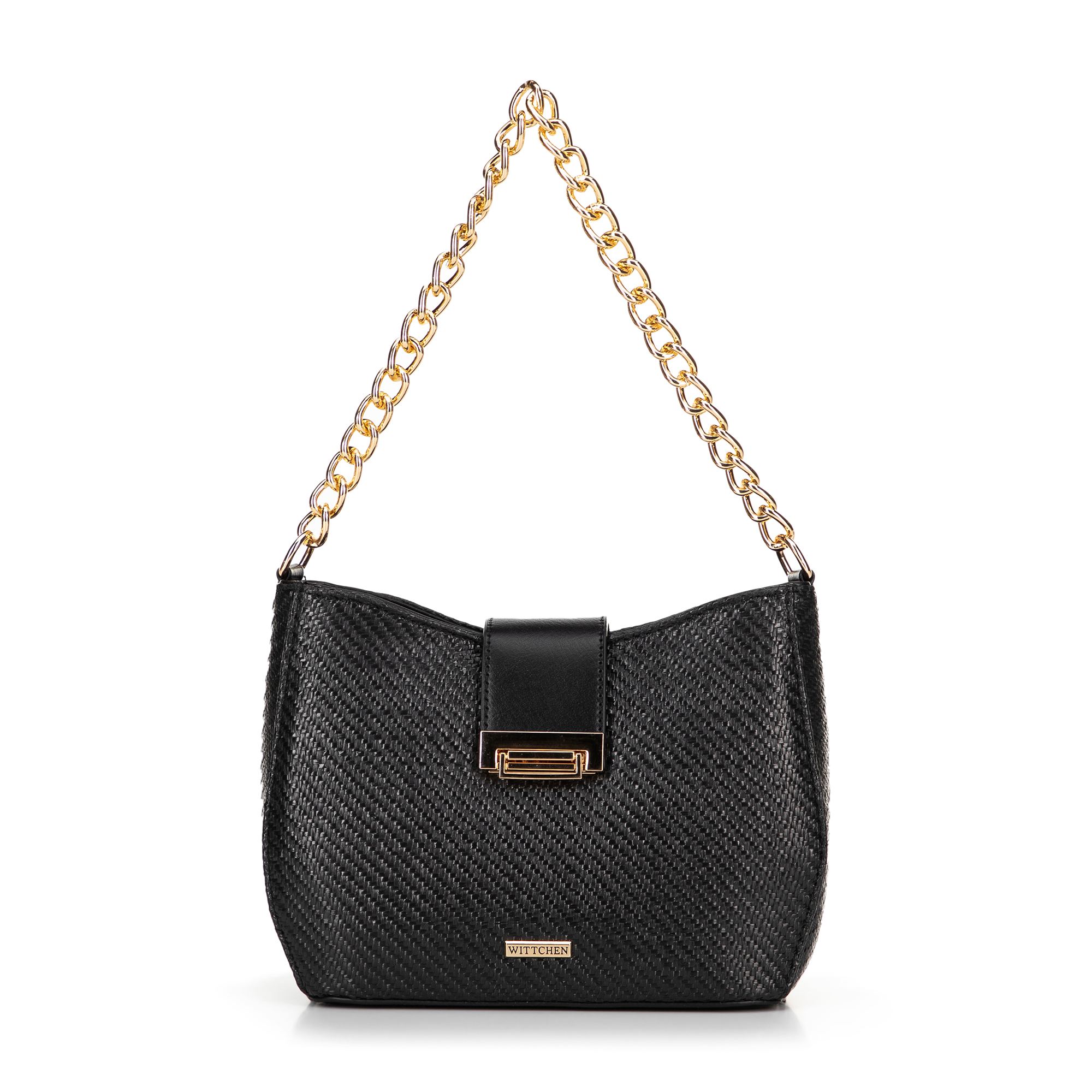 Damska torebka crossbody pleciona czarna