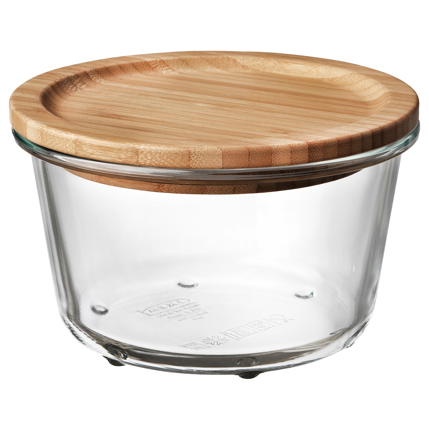 IKEA IKEA 365+ pojemnik na żywność z pokrywką, okrągły szkło/bambus, 600 ml