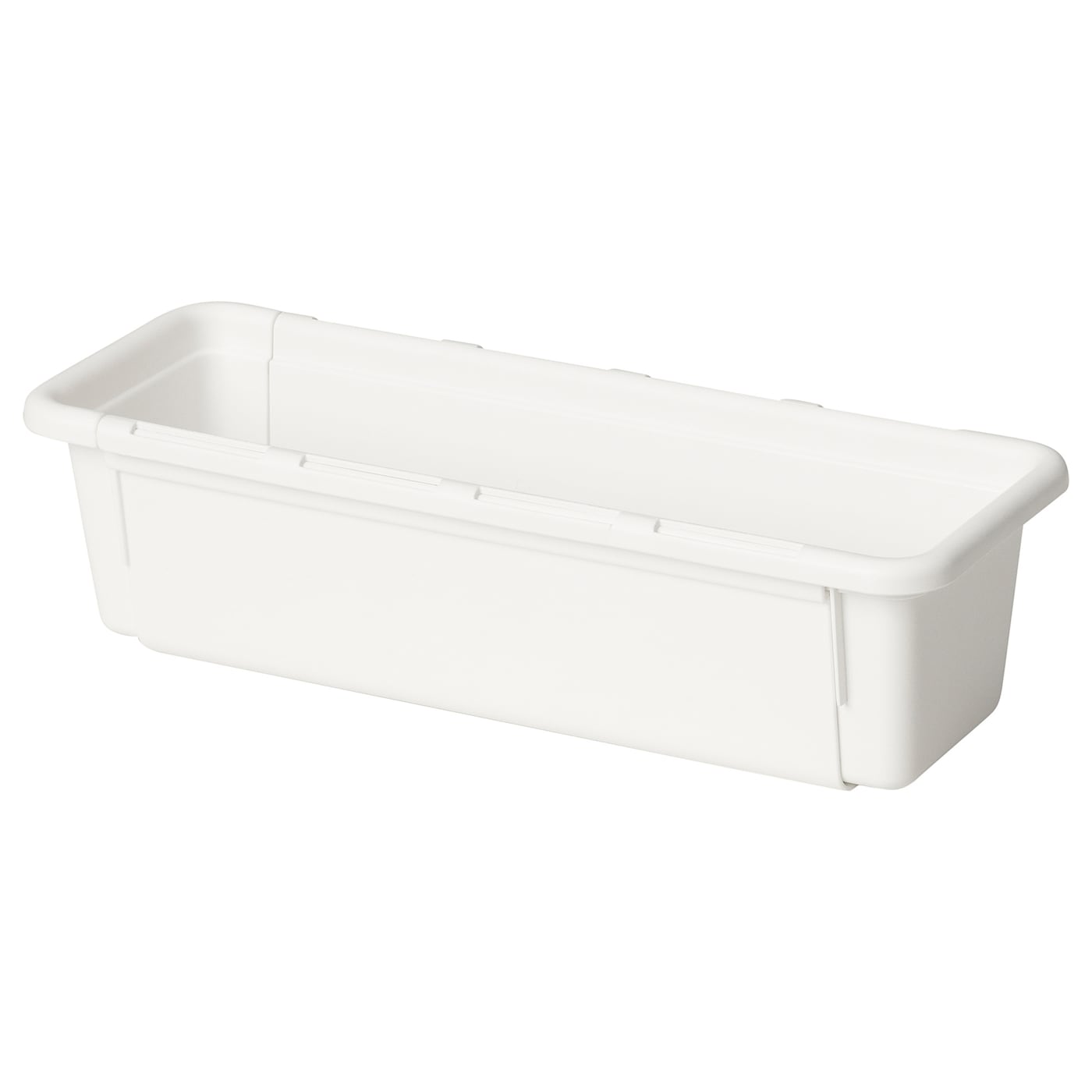 IKEA KACKLA rozsuwany pojemnik, biały, 25-38x9 cm