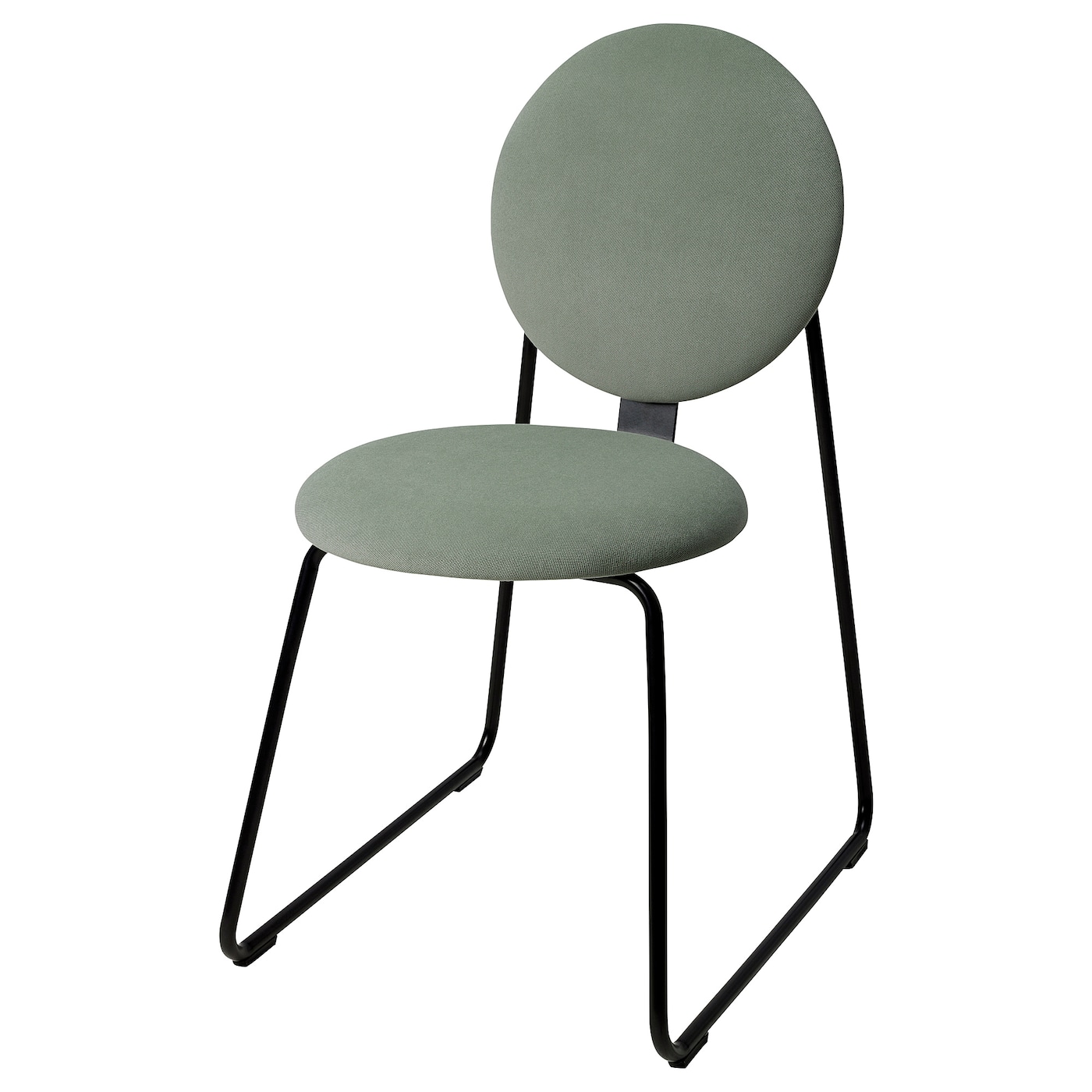 IKEA MÅNHULT krzesło, czarny/Hakebo szarozielony, Głębokość: 53 cm