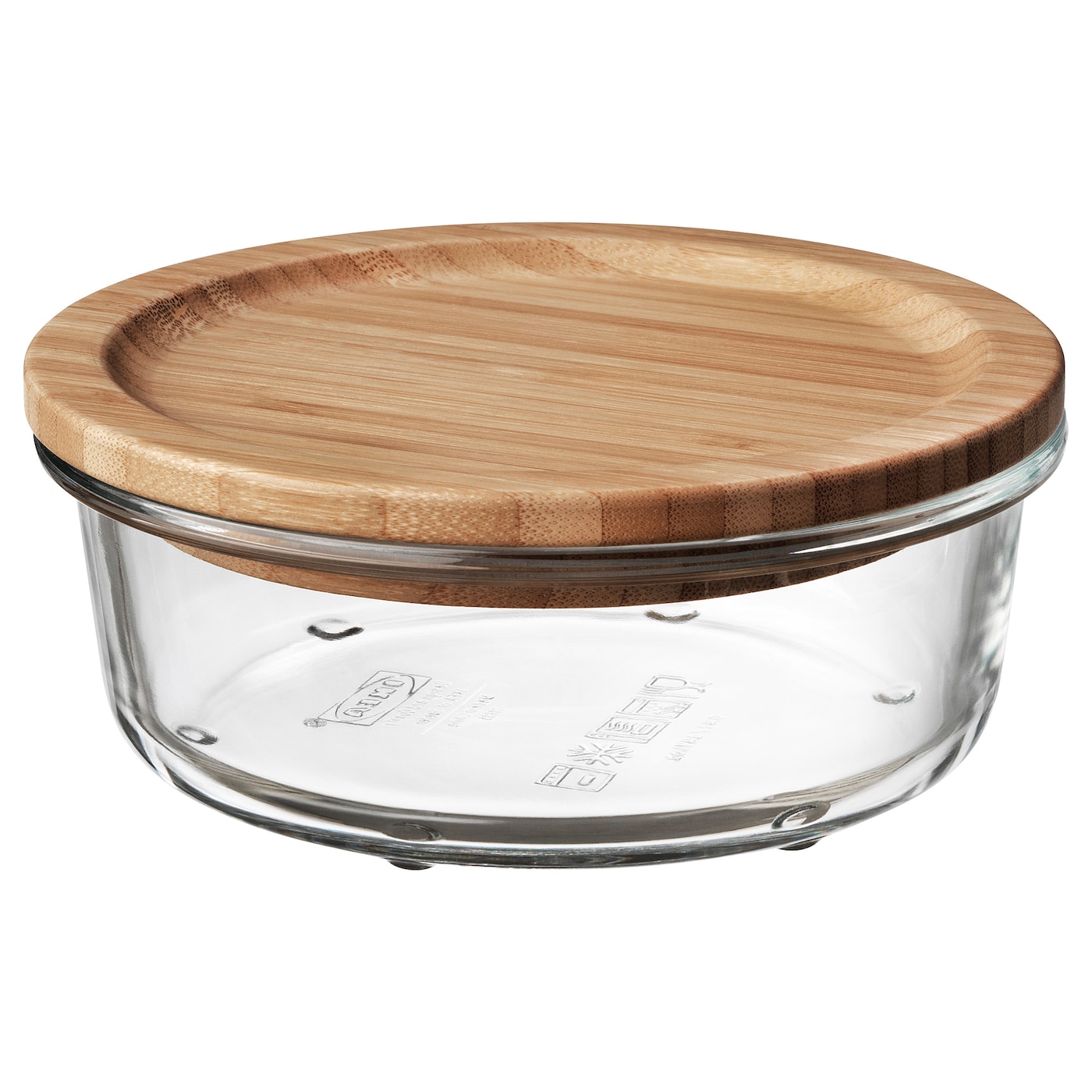 IKEA IKEA 365+ pojemnik na żywność z pokrywką, okrągły szkło/bambus, 400 ml