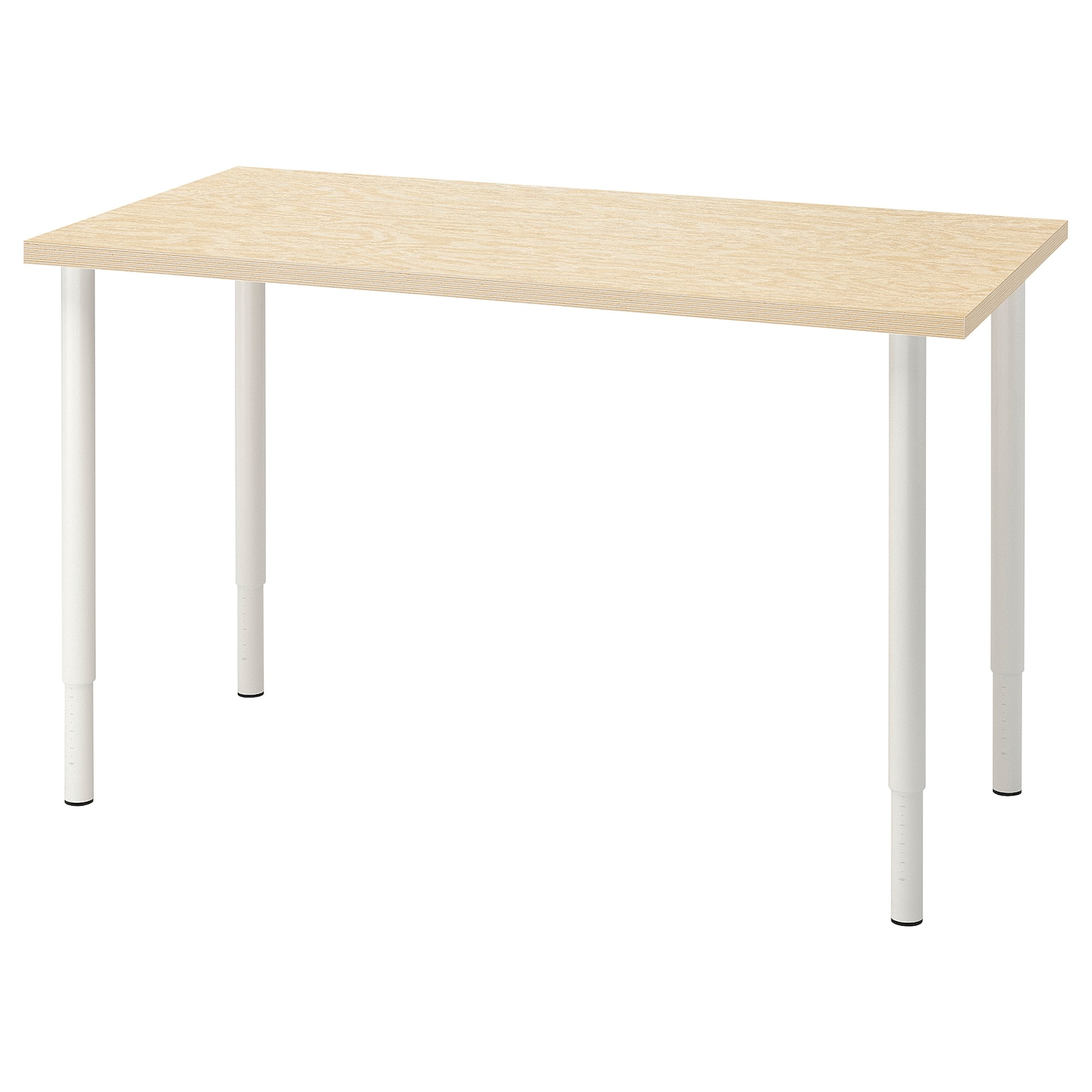 IKEA MITTCIRKEL / OLOV biurko, żywy efekt sosny/biały, 120x60 cm