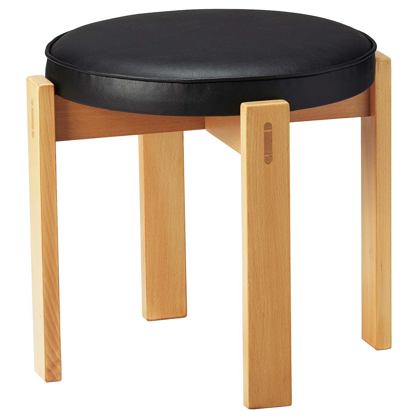 IKEA HOLMSJÖ stołek, buk/Jonsbyn czarny, Głębokość: 46 cm