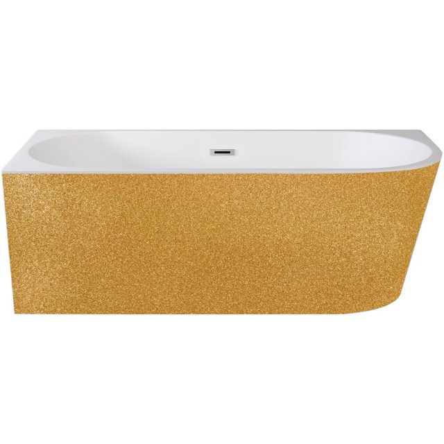 BESCO Wanna wolnostojąca ZOYA GLAM ZŁOTA 150x75 cm lewa syfon z przel