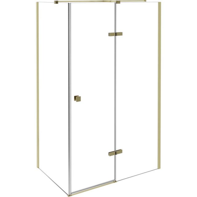 BESCO Kabina prysznicowa prostokątna PIXA GOLD lewa 120x90x195 złota