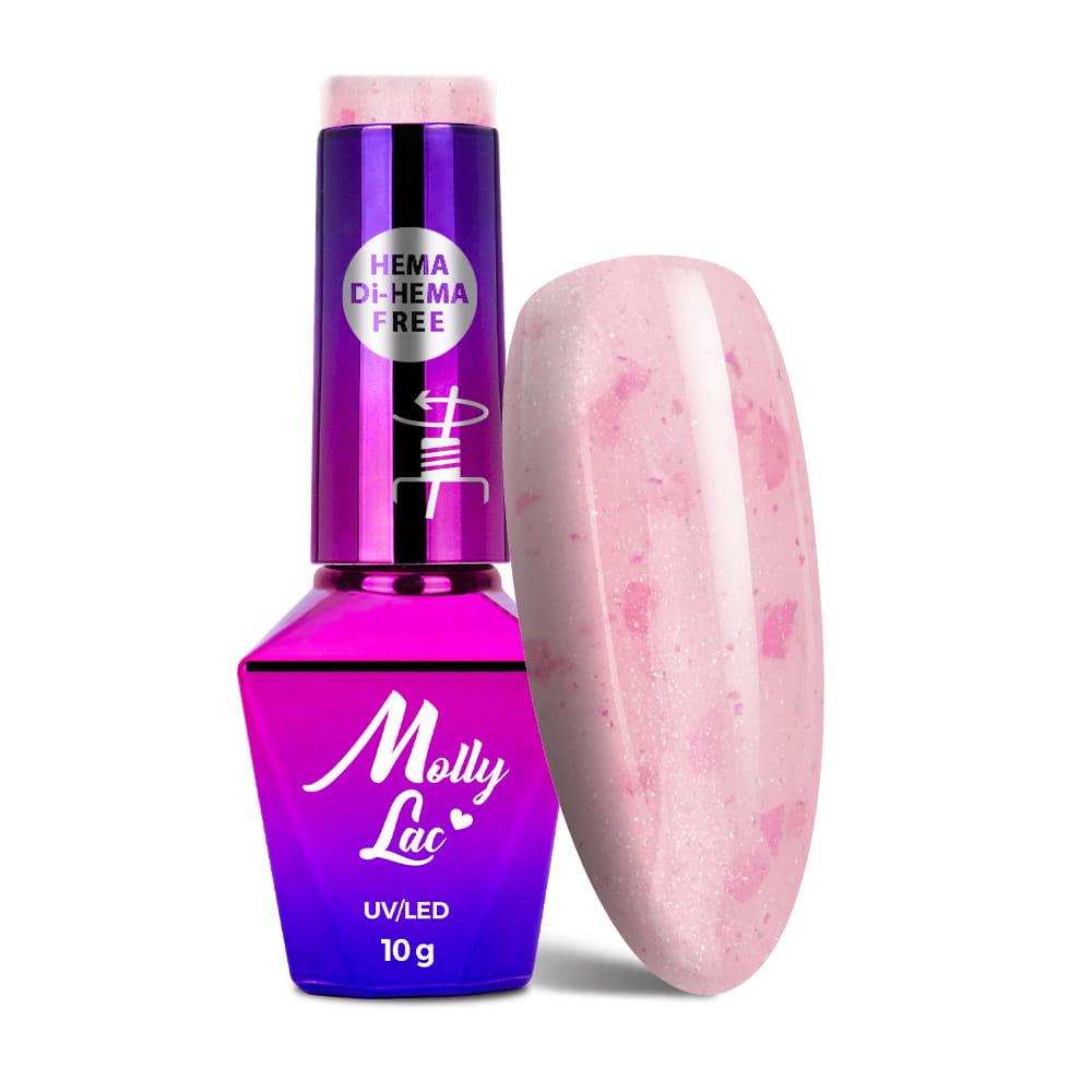 Lakier hybrydowy MollyLac Sparkling French Wedding queen HEMA/Di-HEMA Free 10 g Nr 708
