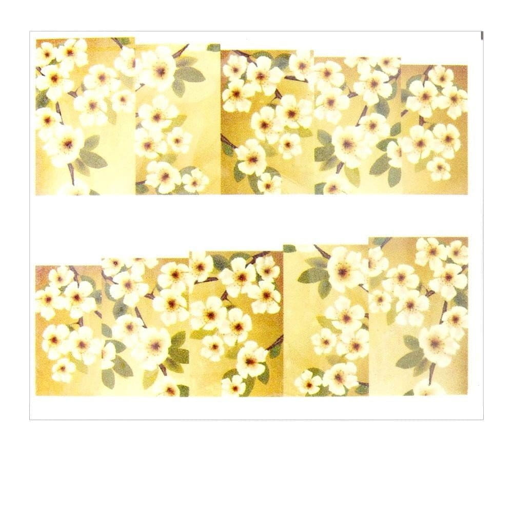 Naklejki wodne do paznokci arkusz 6,5 x 5,5 cm na 10 palców yb Nr 598