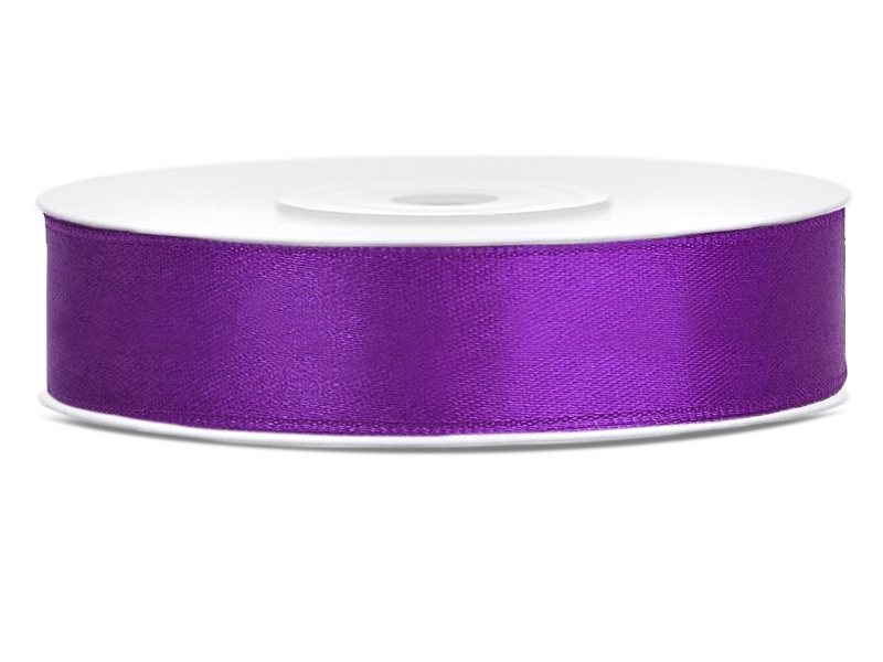 Tasiemka satynowa, purpura, 12mm/25m (1 szt. / 25 mb.)