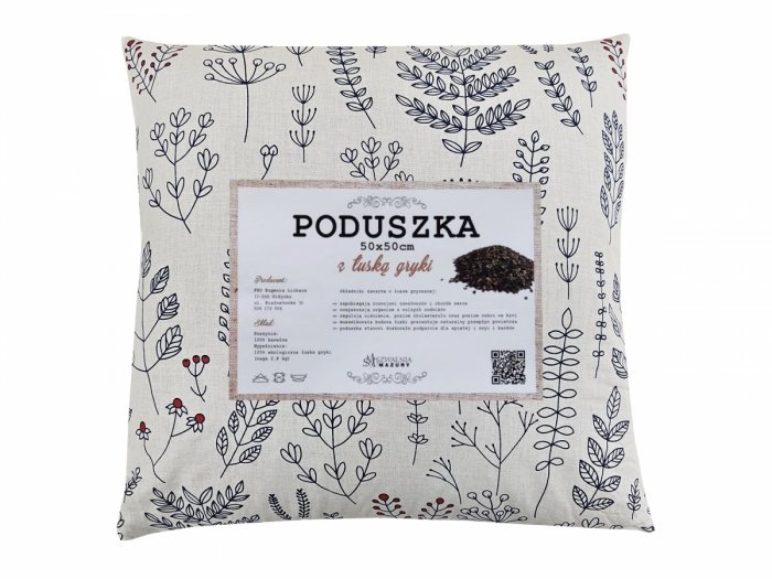 Poduszka z łuską gryki 50x50 wz. 3 roślinki