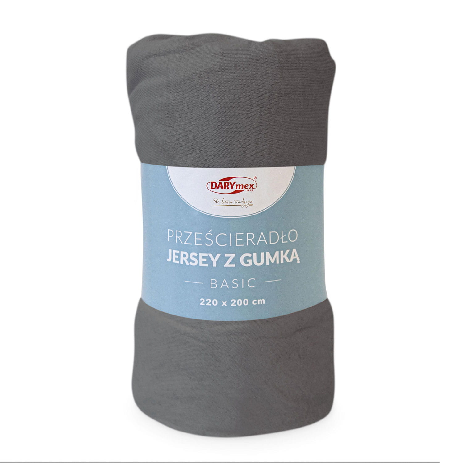 Prześcieradło z gumką jersey 220x200 BASIC szary